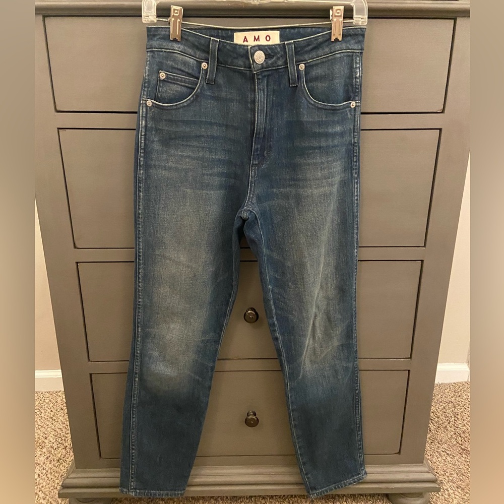 AMO jeans, high-rise stix crop, size 26